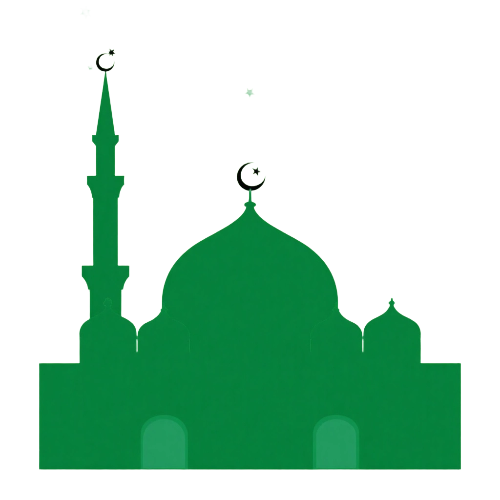 Green Mosque Silhouette